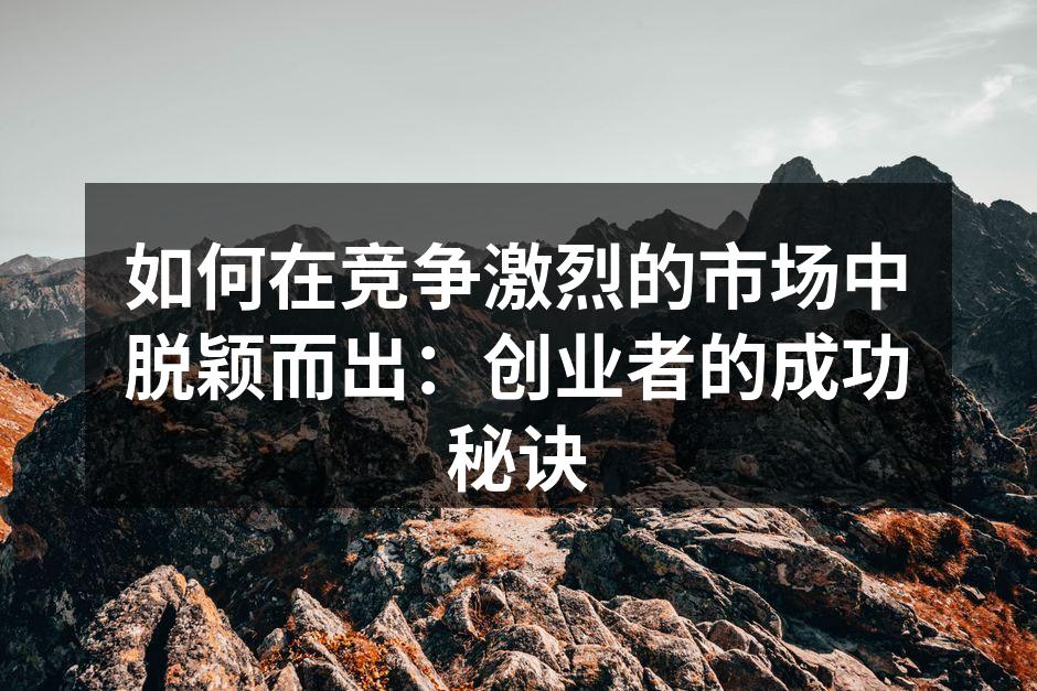 如何在竞争激烈的市场中脱颖而出：创业者的成功秘诀